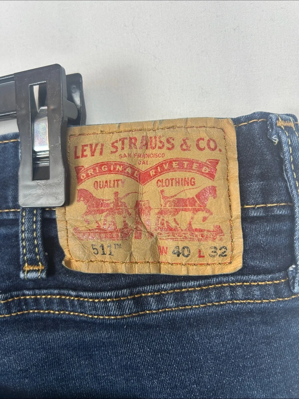 Levi's Men's Slim Straight Jeans in Dark Blue Denim